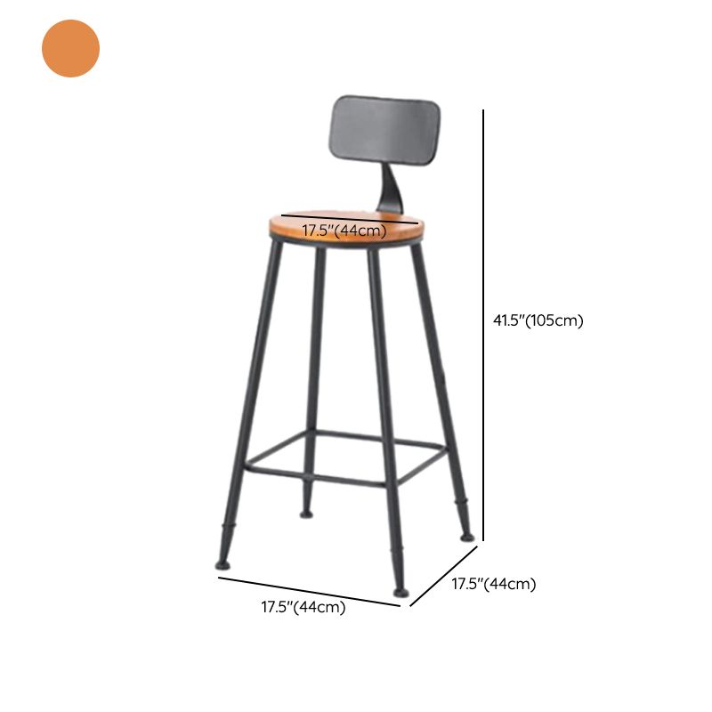 Contemporary Style Wood Counter Stool Living Room Bar Stool with Metal Legs