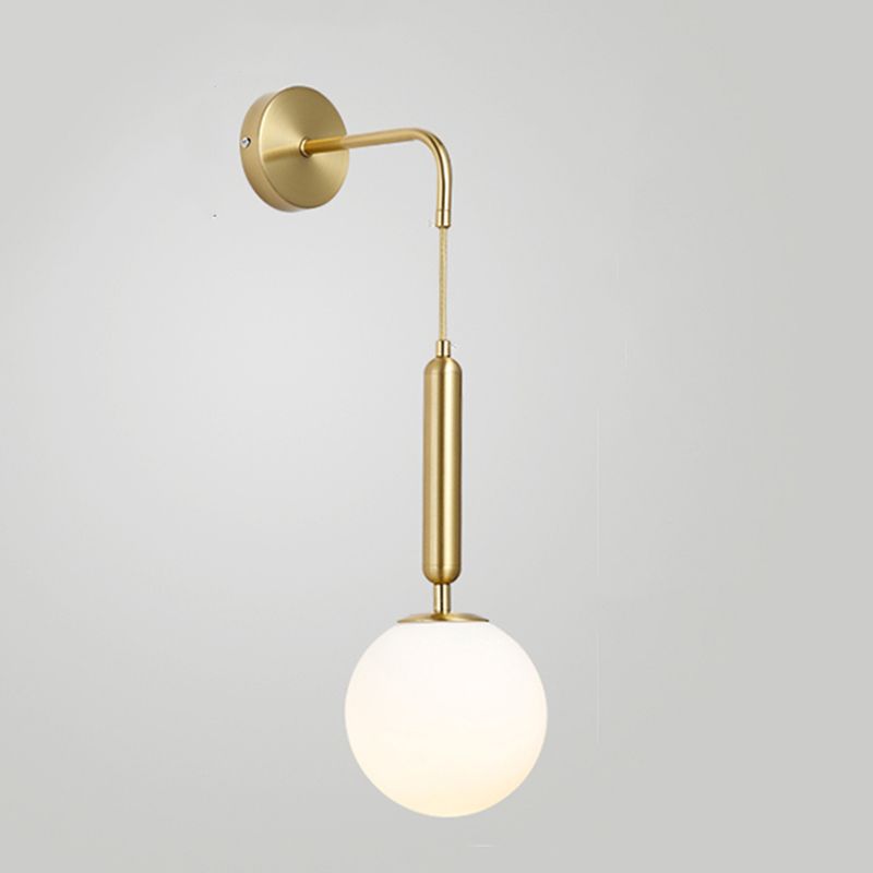 Glass Ball Shade Wall Lighting Modern Style Single Light Wall Mounted Light Fixture
