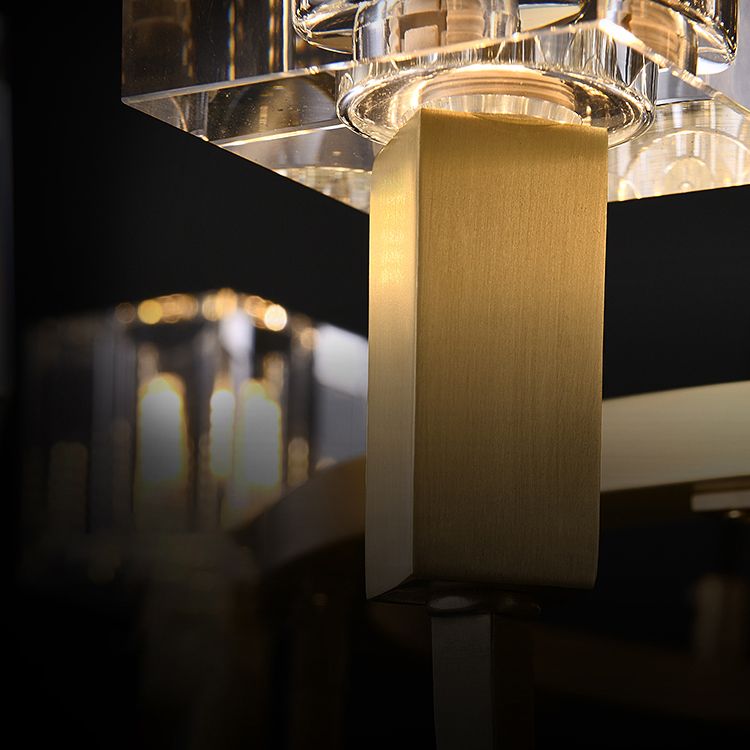 Luces colgantes colgantes de cristal de 1 luz Cubo transparente de lámparas colgantes para dormitorio