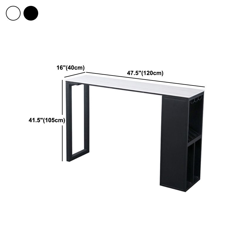 Industrial Style Rectangle Bar Table 42-inch Height Iron Pedestal Bistro Table