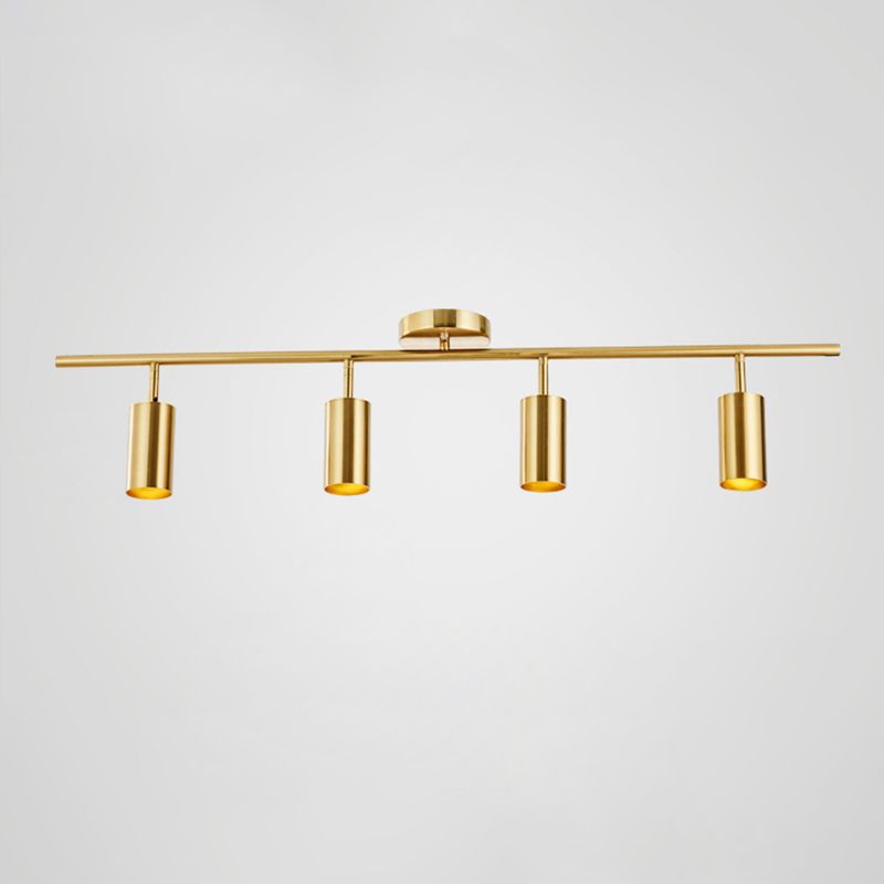 Luz de pista nórdica montada en superficie en sala de estar dorada, tienda de ropa para el hogar, iluminación comercial semimontada