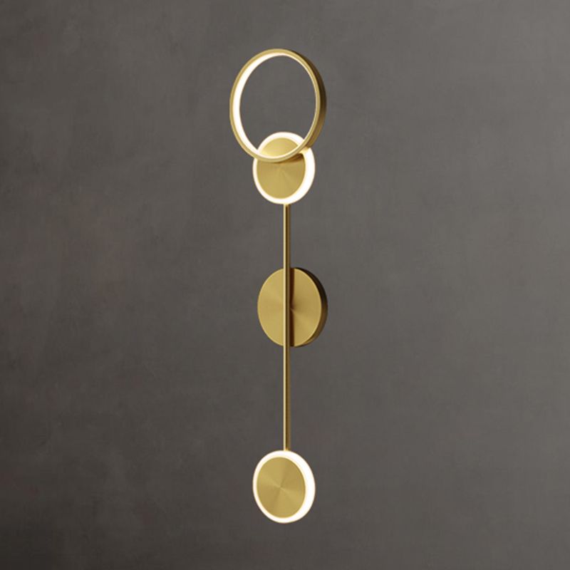 Círculo contemporáneo Luces de columna vertebral de metal múltiples luces de montaje de pared lámpara de montaje