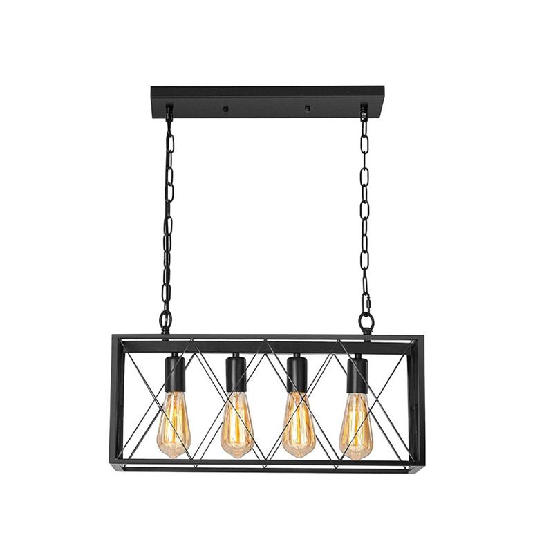 Industrial Island Light Black Pendant Lighting Fixture for Dining Room