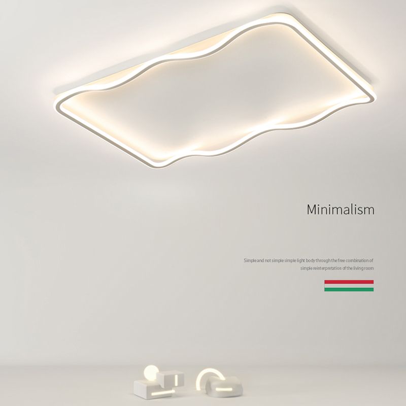 Rechthoek Vorm Wit 1-Licht Flush Mount LED Verlichting Nieuwe Moderne Plafond Licht Profiel