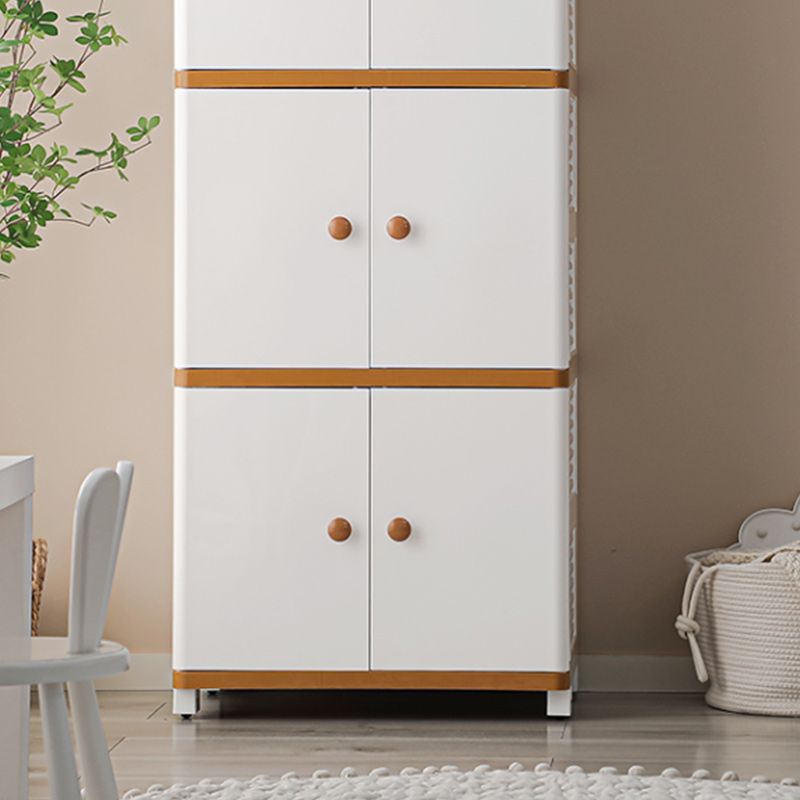 Plastic Storage Cabinet Contemporary Wardrobe Closet with Shelves