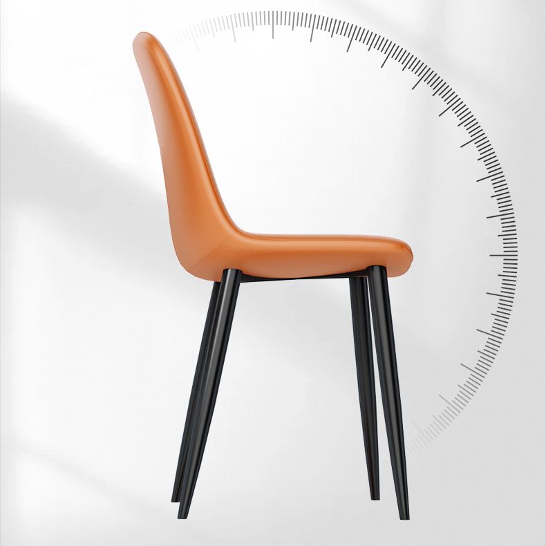 Sedia laterale della sala riunioni in pelle moderna sedia da pranzo solida.
