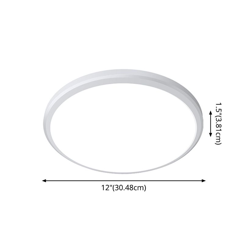 White Ultrathin Ceiling Light Simple Acrylic LED Round Flush Mount Light for Kitchen