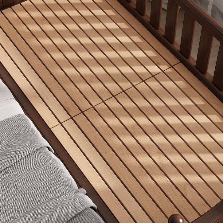 Traditional Washed Natural Nursery Bed Solid Wood with Guardrail