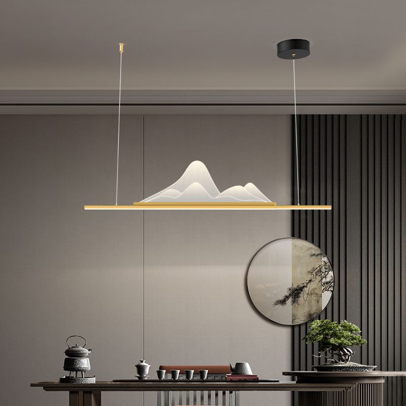 Iluminación de colgante de metal moderno Luz de colgante lineal de 1 luces