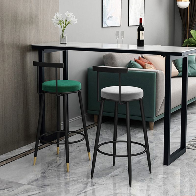 Round Seat Upholstered Counter Stool Industrial Armless Bar Chai