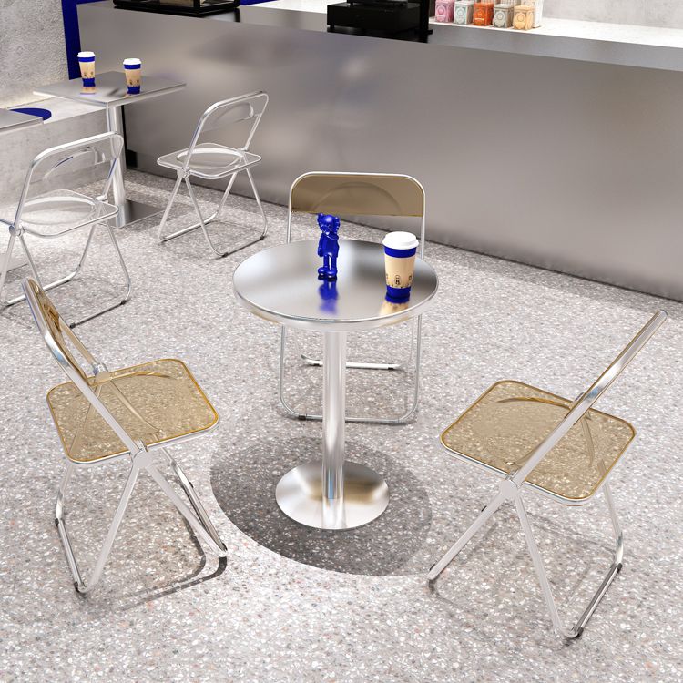 Industrial Style Dinner Table Stainless Steel Dining Site Table for Home