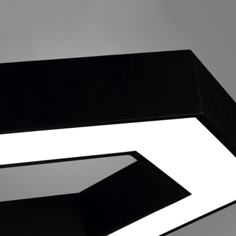 Honeycomb Flush Mount Modern Metal Led 16"/23.5"/31.5" Breed Zwart voor Kantoor in Wit/Warm Licht met Ingebouwde Diffuser