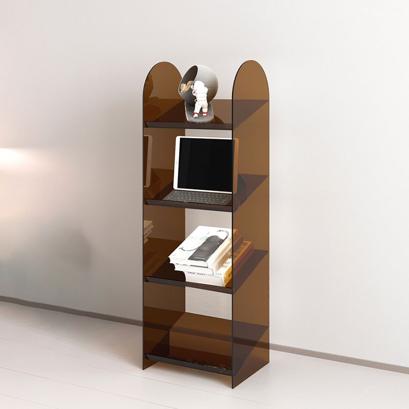 Modern Style Bookshelf Open Back Standard Acrylic Bookcase with Shelves