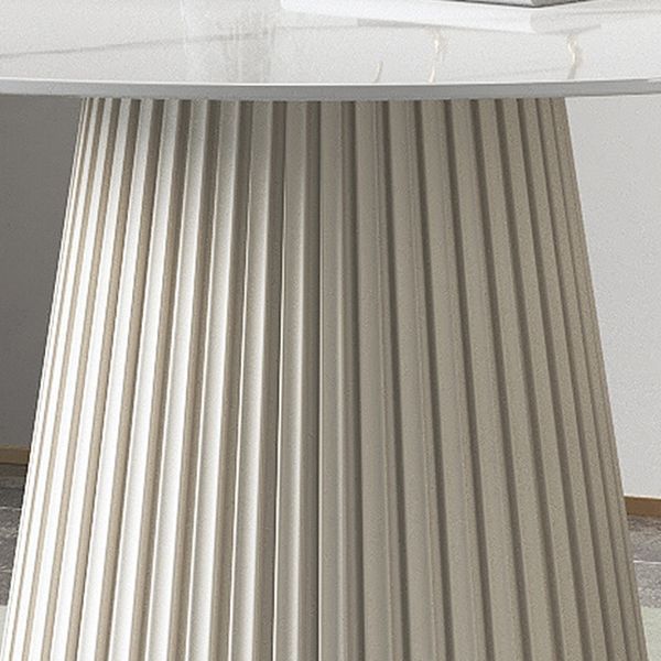 Glam Dining Table Set 1/2/3/5/7 Pcs Round White Dining Table with Side Chairs