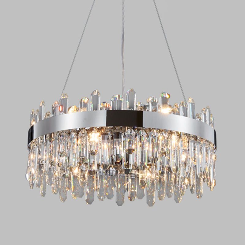 Wielvorm kroonluchter licht modern kristal 1-licht kroonluchter verlichtingsarmatuur in zilver