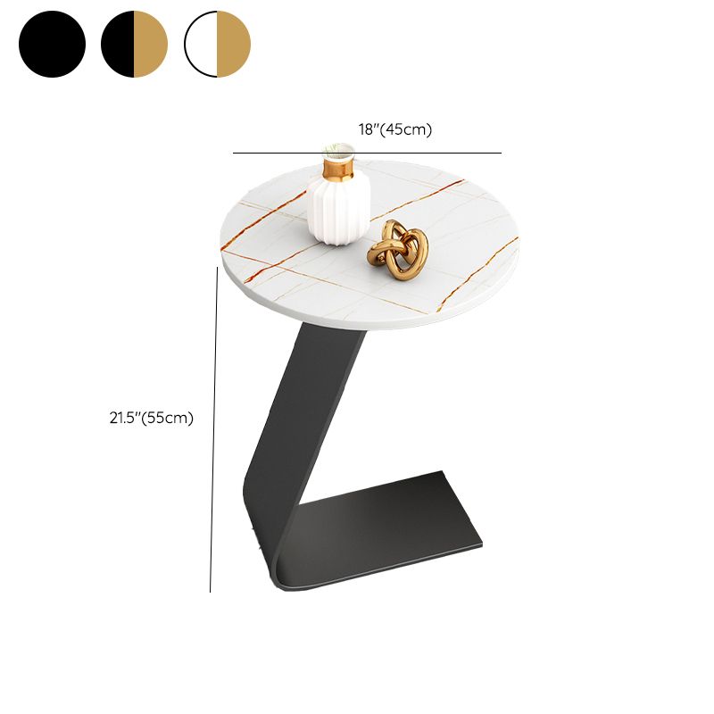 Glam Round Side Table 17.7-inch Metal C End Table for Living Room