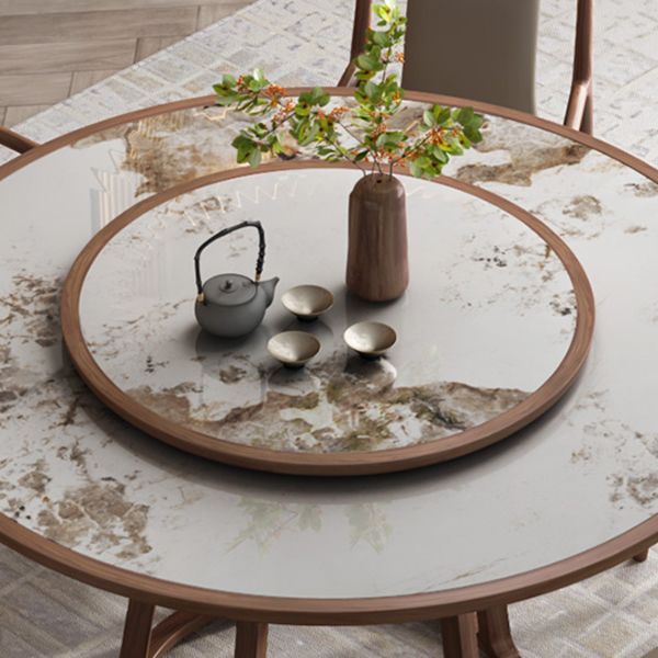 Round Dining Table Modern Wood Pedestal Base Dining Table for Kitchen