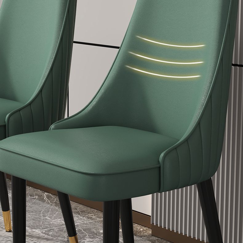 Glam Style Dining Chair Leather Parsons Dining Chair for Home