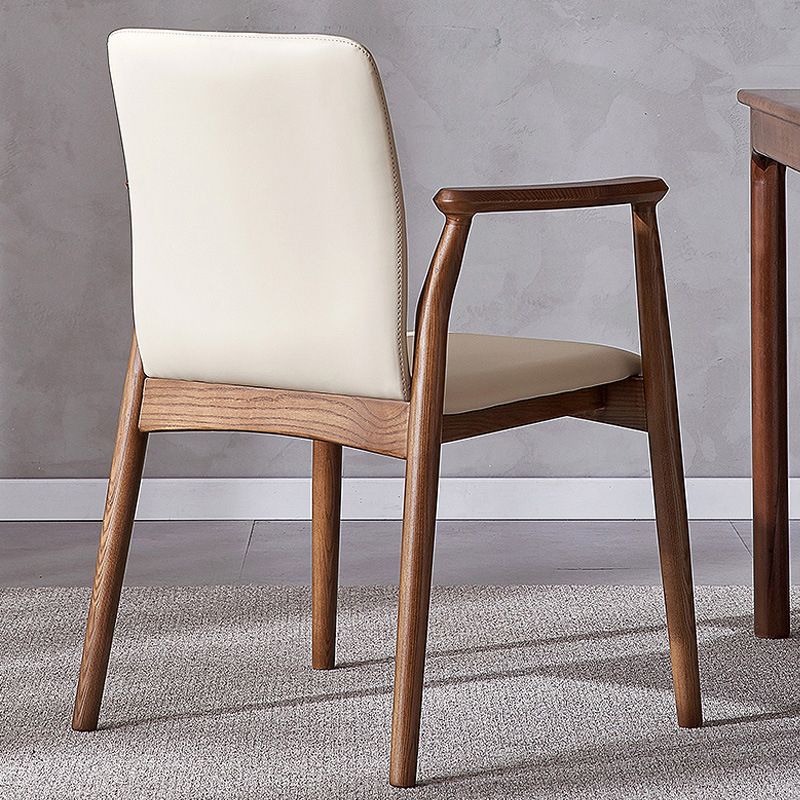 Contemporary Kitchen Dining Arm Chair Faux Leather Parsons Dining Chair