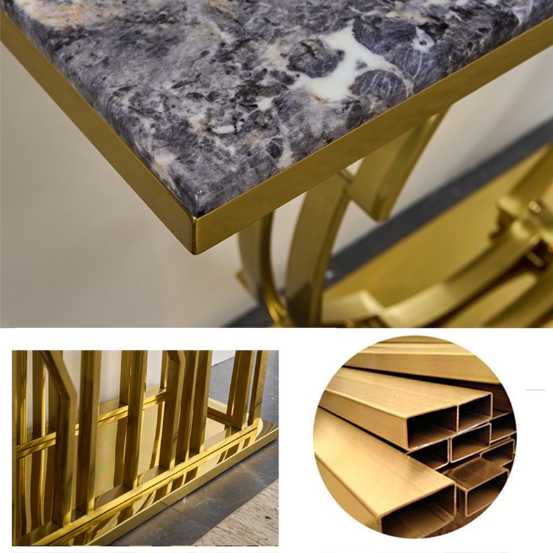 Marble Rectangle Accent Table Stain Resistant 31.5" Tall Console Table