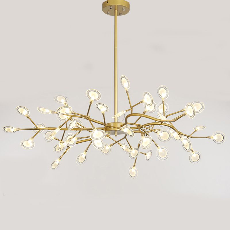 Acrylic Firefly LED Drop Pendant Modernist 45-Light Chandelier Light Fixture for Living Room