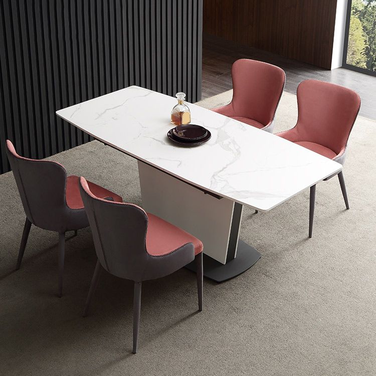 Stone Top Dining Table Set 1/4/5/7 Pieces Modern White Indoor Dinette Set