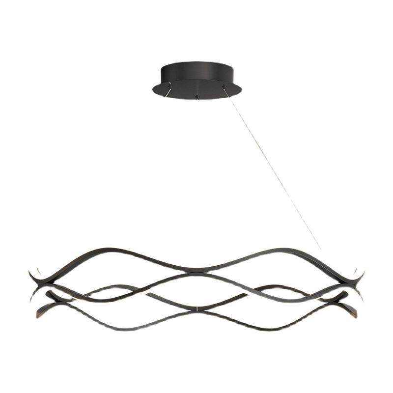 Modern Minimalist Linear LED Pendant Light Aluminium Indoor Hanging Lamp with Silicone Shade