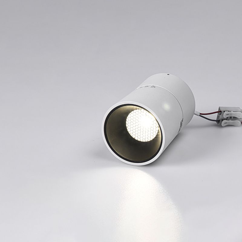 Adjustable Cylindrical LED Downlight Nordic Metal White and Black Inner Ceiling Lamp for Living Room