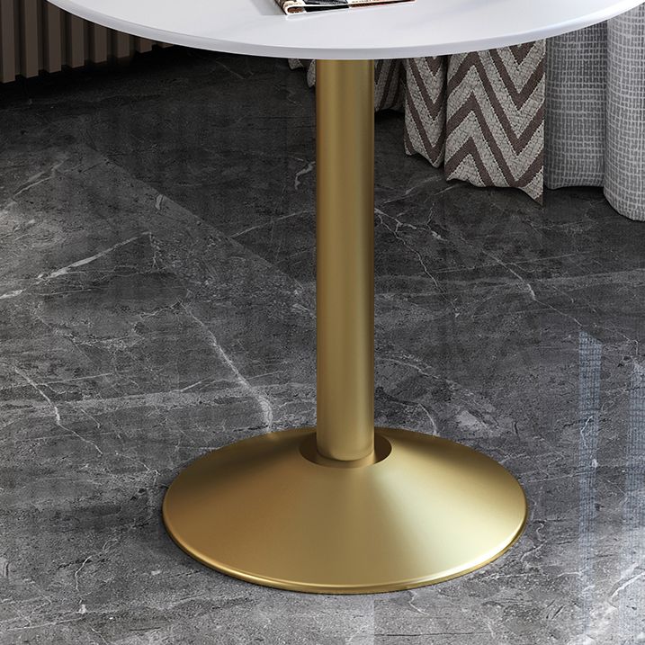 Glam Style Dining Table Round Stone Top Dinner Table Kitchen Home