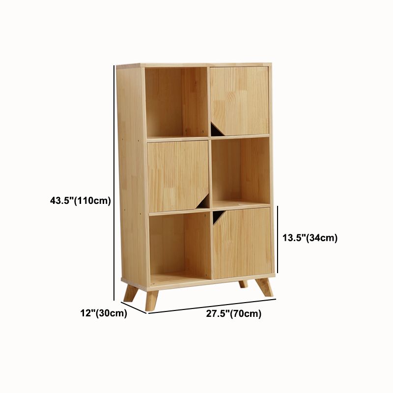 Contemporary Style Wooden Bookcase Vertical Closed Back Bookshelf