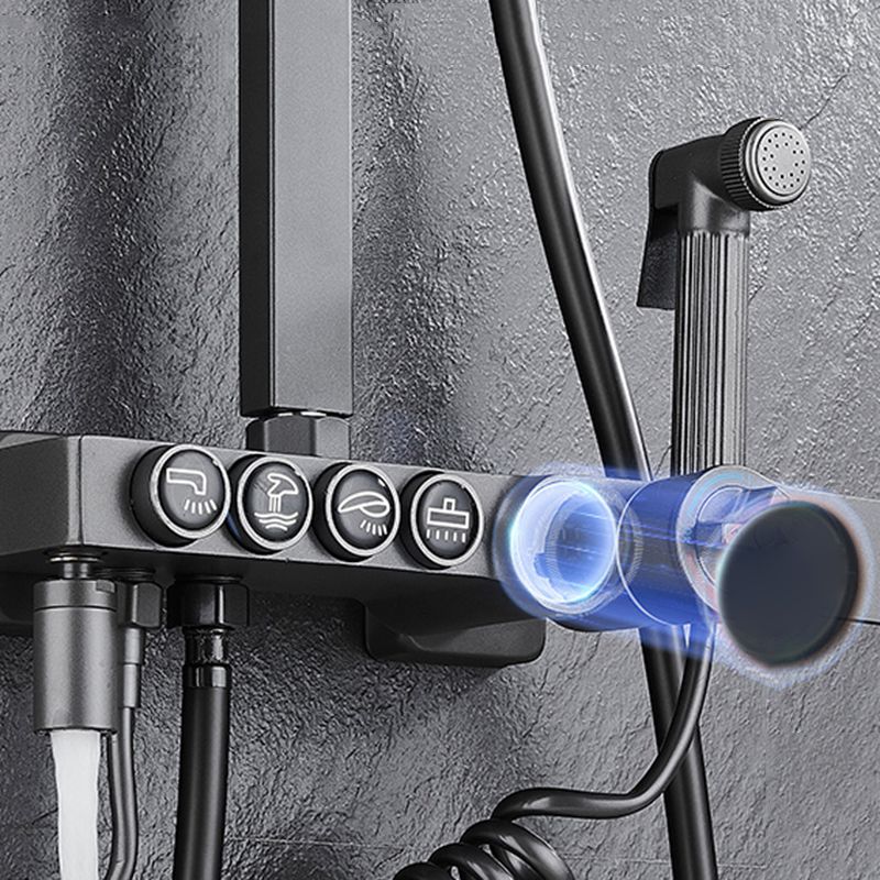 Modern Gray Shower Set 2 Shower Heads Shower System for Bathroom