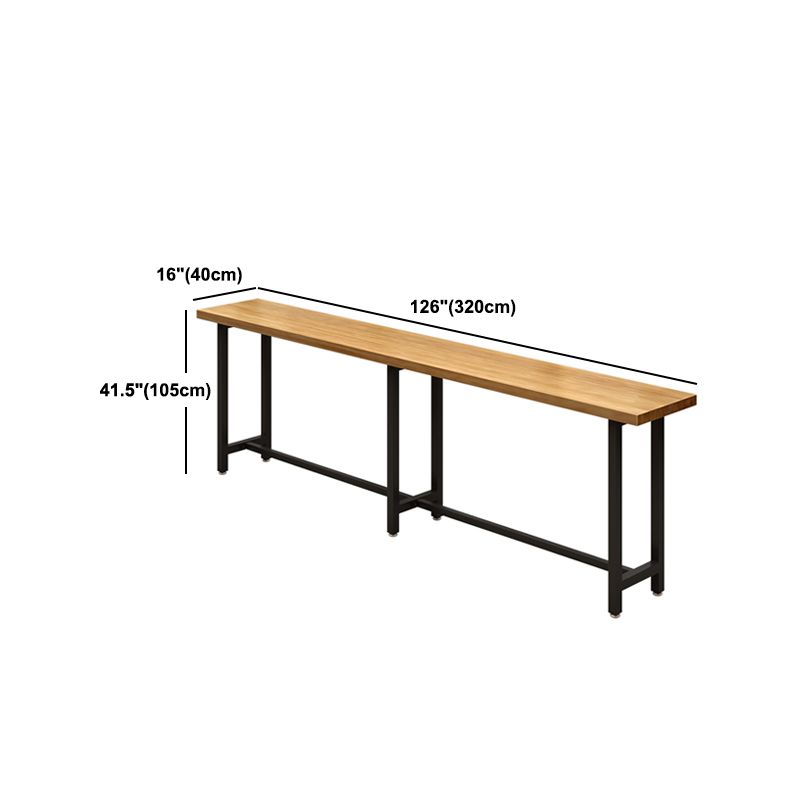 1/4/7 Pieces Industrial Iron Bar Table Set Rectangle Pine Wood Bistro Set with Footrest