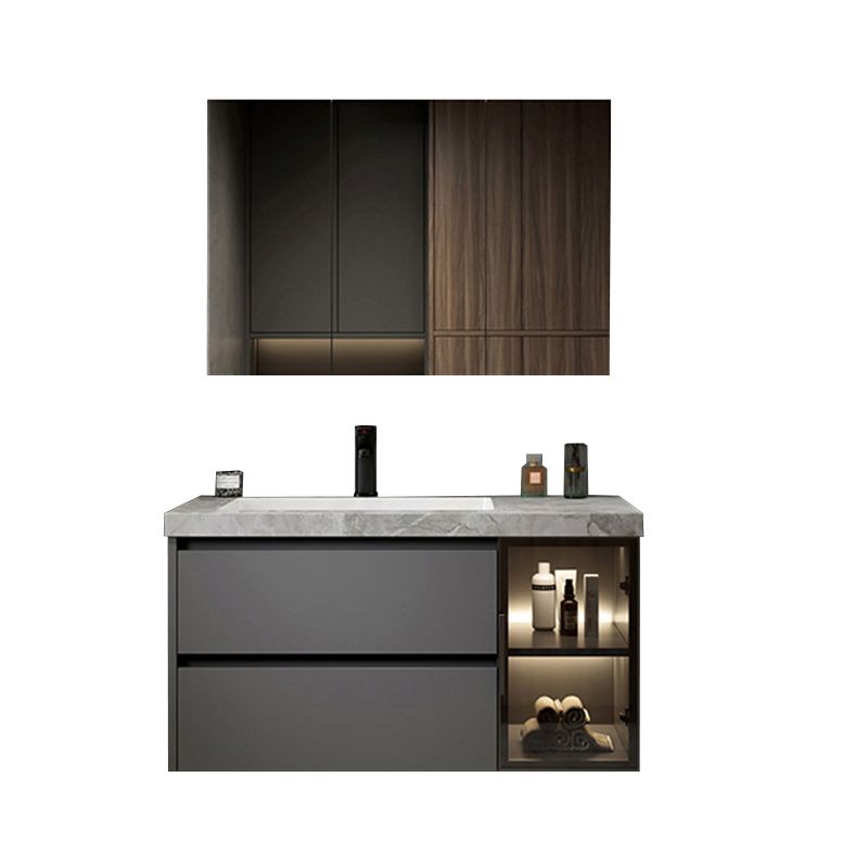 Stone and Ceramic Bath Vanity Glam Bathroom Vanity Set for Bathroom