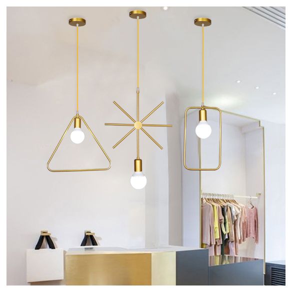 Metallhangende Deckenleuchte geometrische minimalistische Style Hanging Pendellicht für Stoffladen