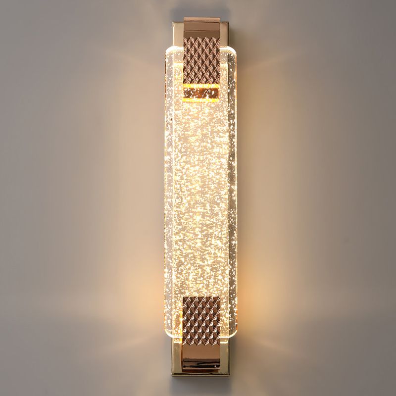 LED Crystal Wall Mount Lighting in Gold & Clear Modern Wall Sconce