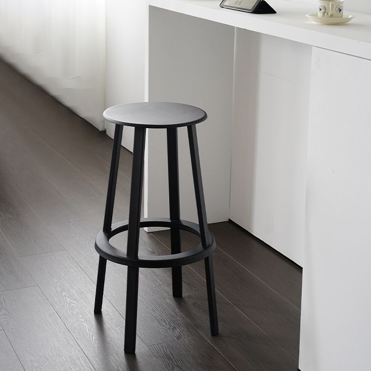 Modern Rotatable Backless Counter Stool Iron Cafe Bar Stool with Pedal