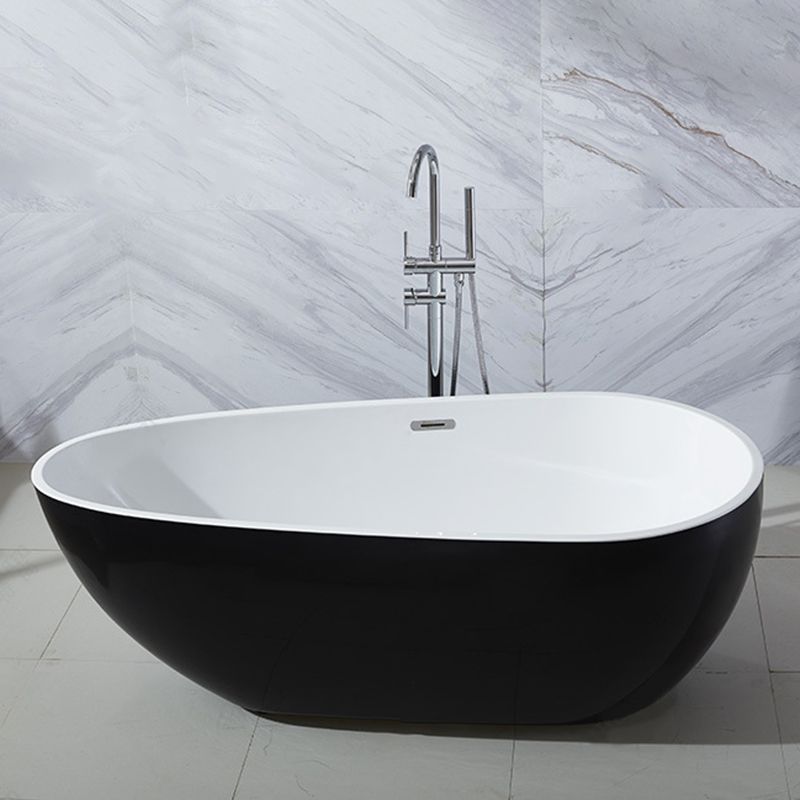 Modern Soaking Bathtub Oval with Drain Acrylic Freestanding Bath Tub