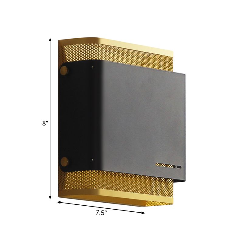 Metal negro/negro Flush Monte cuadrado LED LED COLONIALMA LIGHTIVE PARA Sala de estar