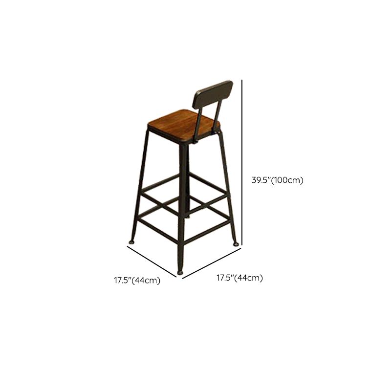 Industrial Low Back Counter & Bar Stool in Black and Brown for Restaurant