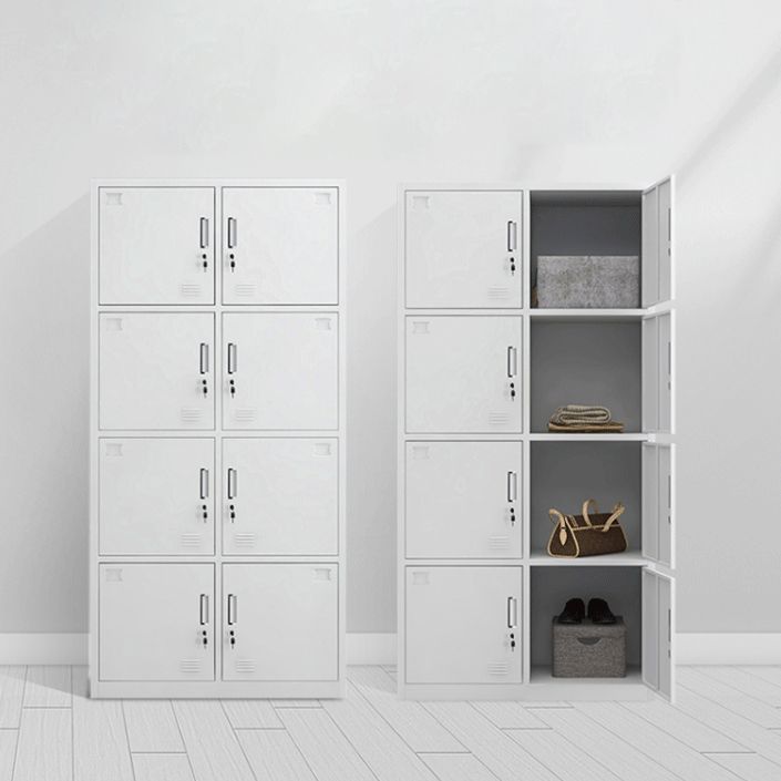 Contemporary Style Wardrobe White Metal Wardrobe Closet for Home