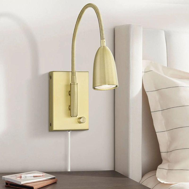 Gold Modern Wall Sconce Cone Shape Wall Light with Metal Shade for Bedroom