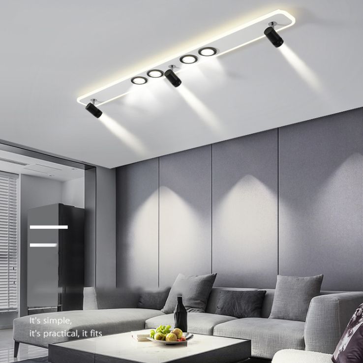 Ultradünne, quadratische, moderne LED-Deckenleuchte für die Unterputzmontage aus Metall für den Flur