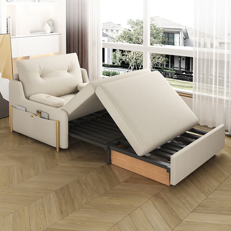 Modern Sofa Bed Twin-size Faux Leather Tufted Futon and Mattress with Storage