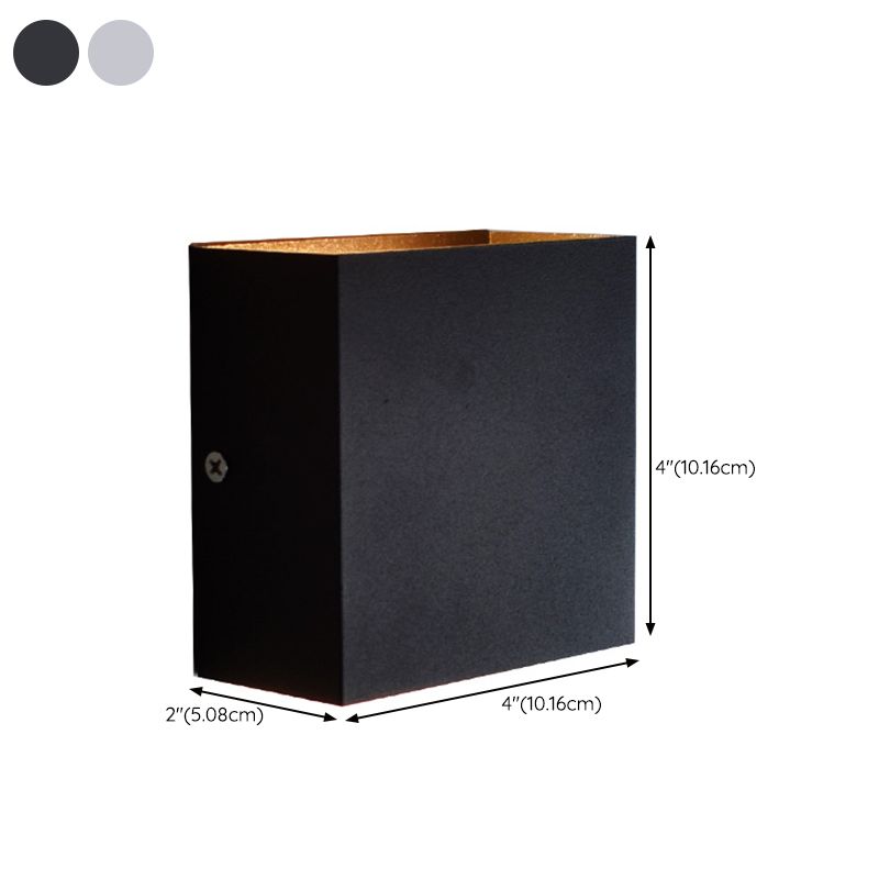 Modern Style Square Shape Wall Sconce Metal 1 Light Sconces for Bedroom