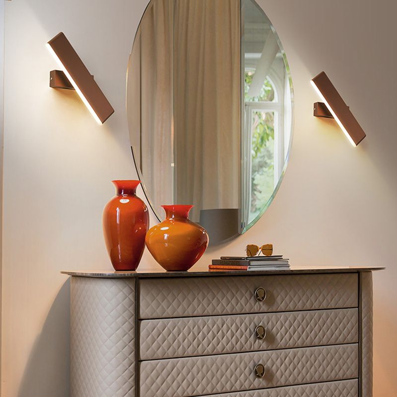 Modern Style Rectangle Shape Wall Sconce Metal 1 Light Wall Lighting for Bedroom