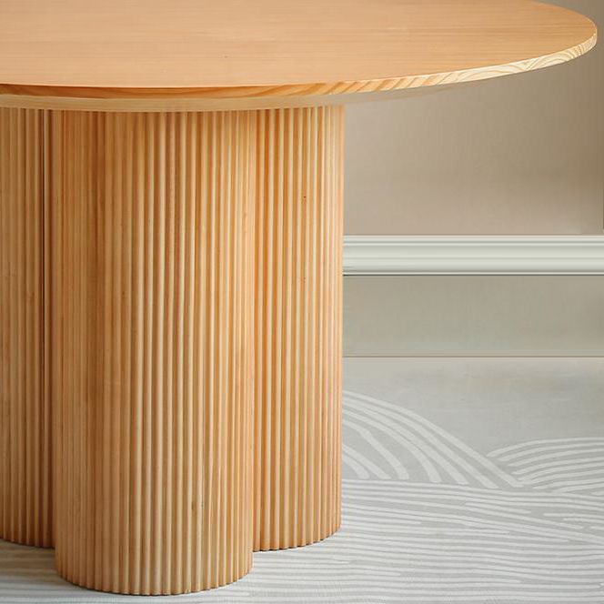 Minimalist Round Dining Table Set 1/2/3/4/5/7 Pieces Pine Dinette Set