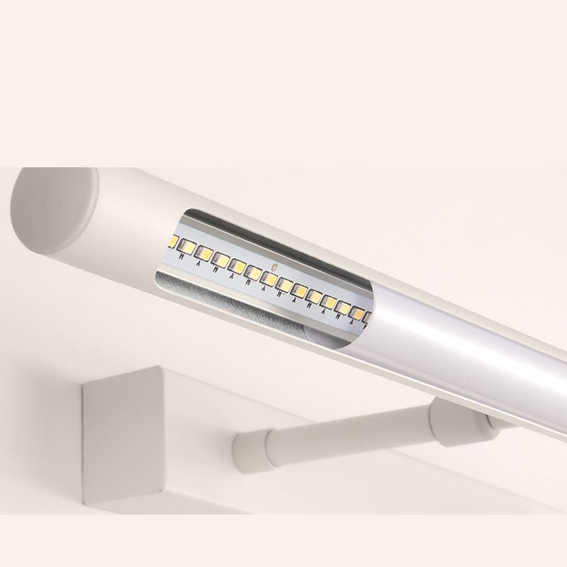 Extendable Tube Vanity Light Fixture Simplicity Metal Bathroom LED Wall Sconce in White