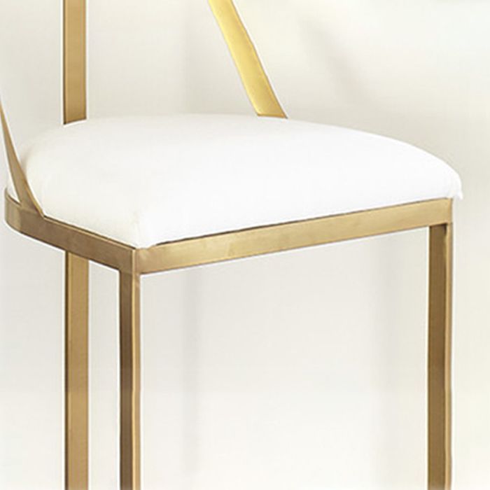 Glam Style Upholstered Counter Height Stool Metal Bar Stool Bar Stool