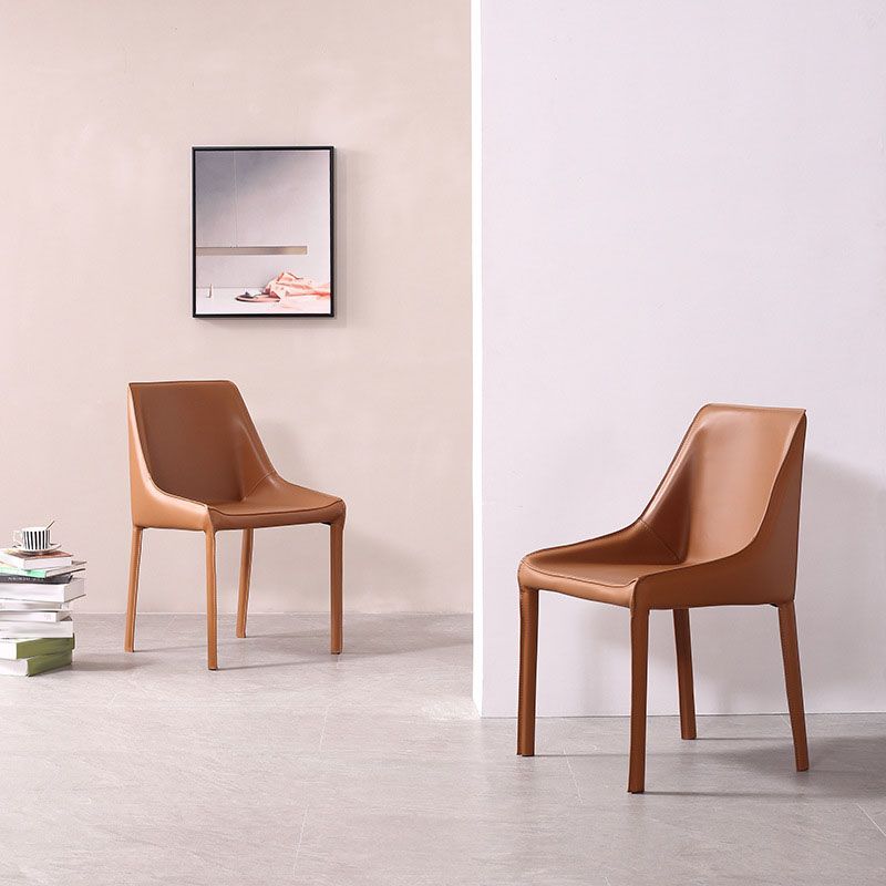 Modern Style Metal Dining Chair Leather Dining Room Chair for Home Use