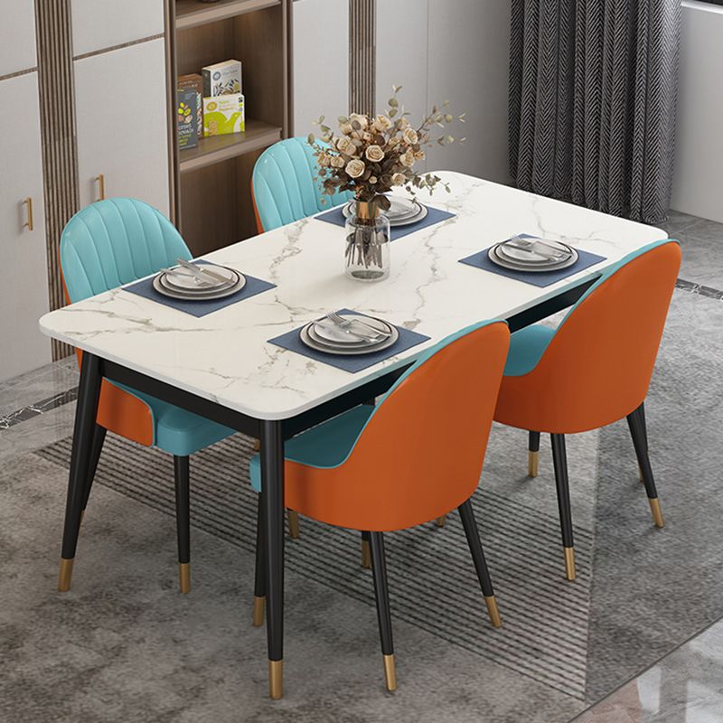 Contemporary Upholstered Armless Dining Chairs Parsons Chairs